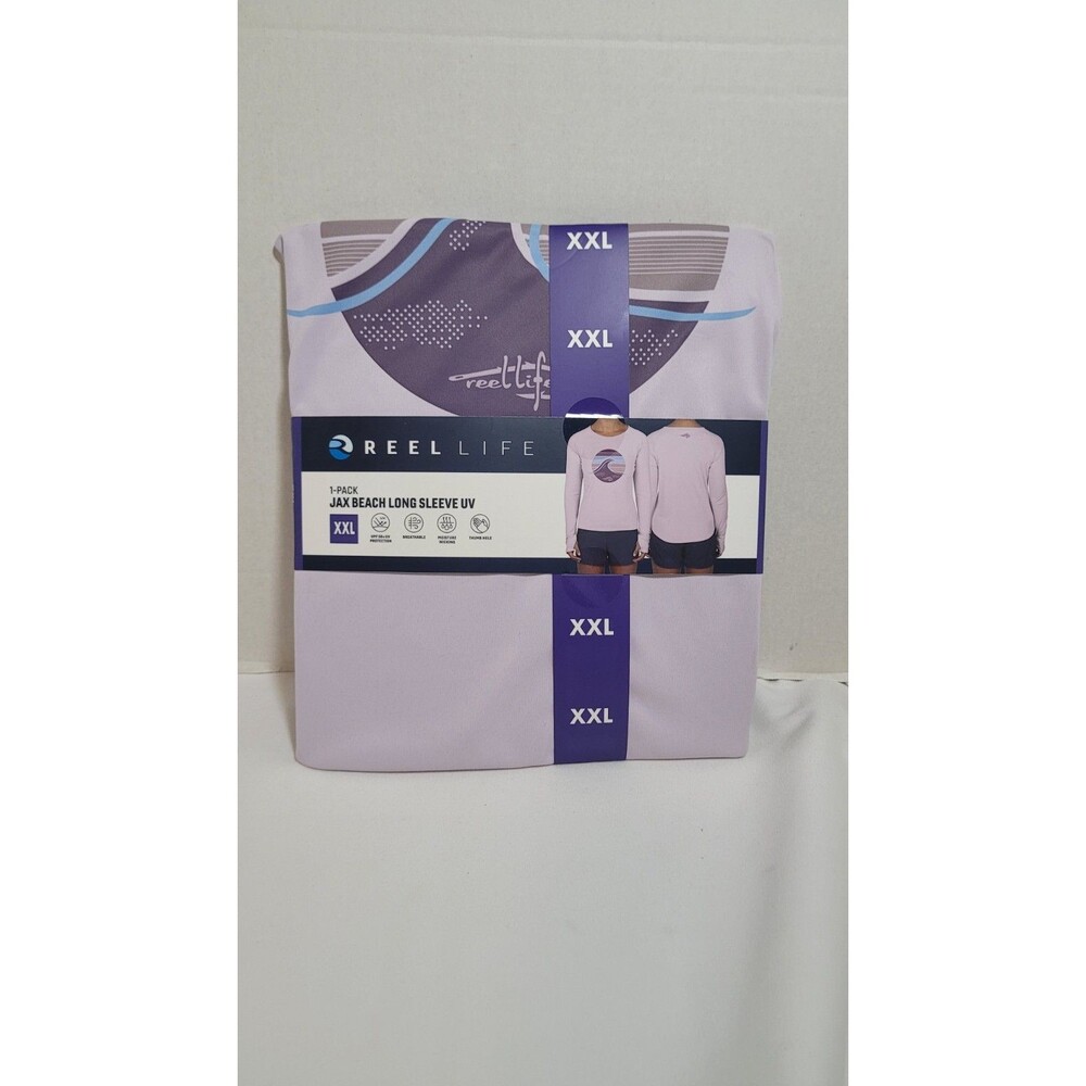 NEW Reel Life Women’s Jax Beach UV Protective Long Sleeve Shirt Orchid Hush XXL